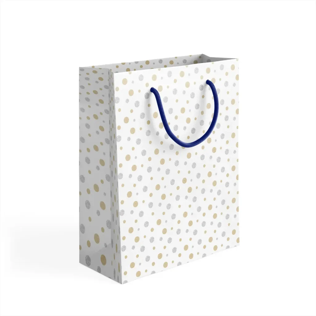 [14972] Gift bag Size 45x67cm Silver & gold dots
