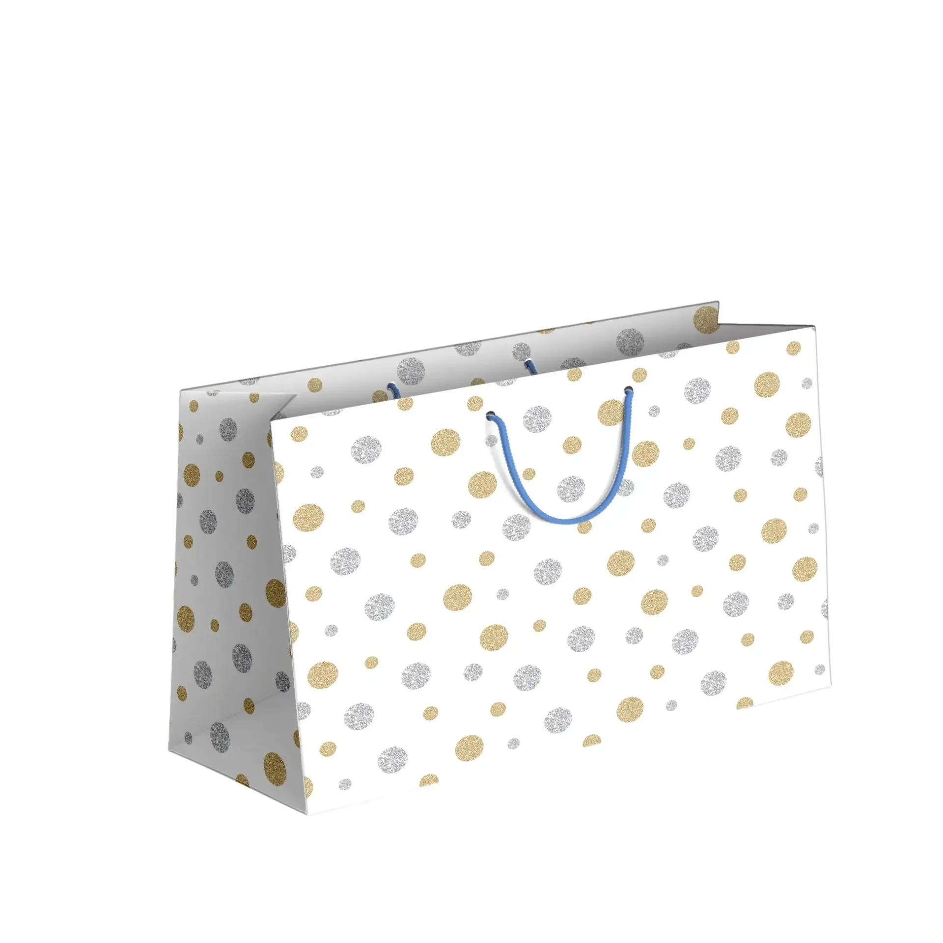 [14982] Gift bag Size 45x26cm Silver & gold dots