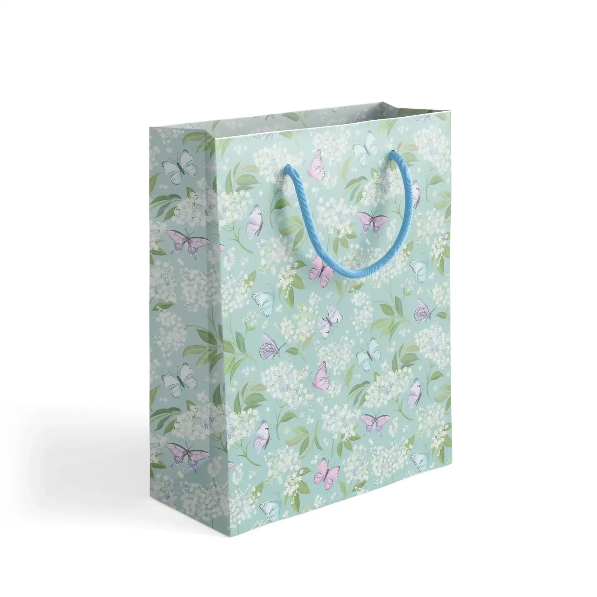 [14989] Gift bag Size 28.5x46cm Light blue floral