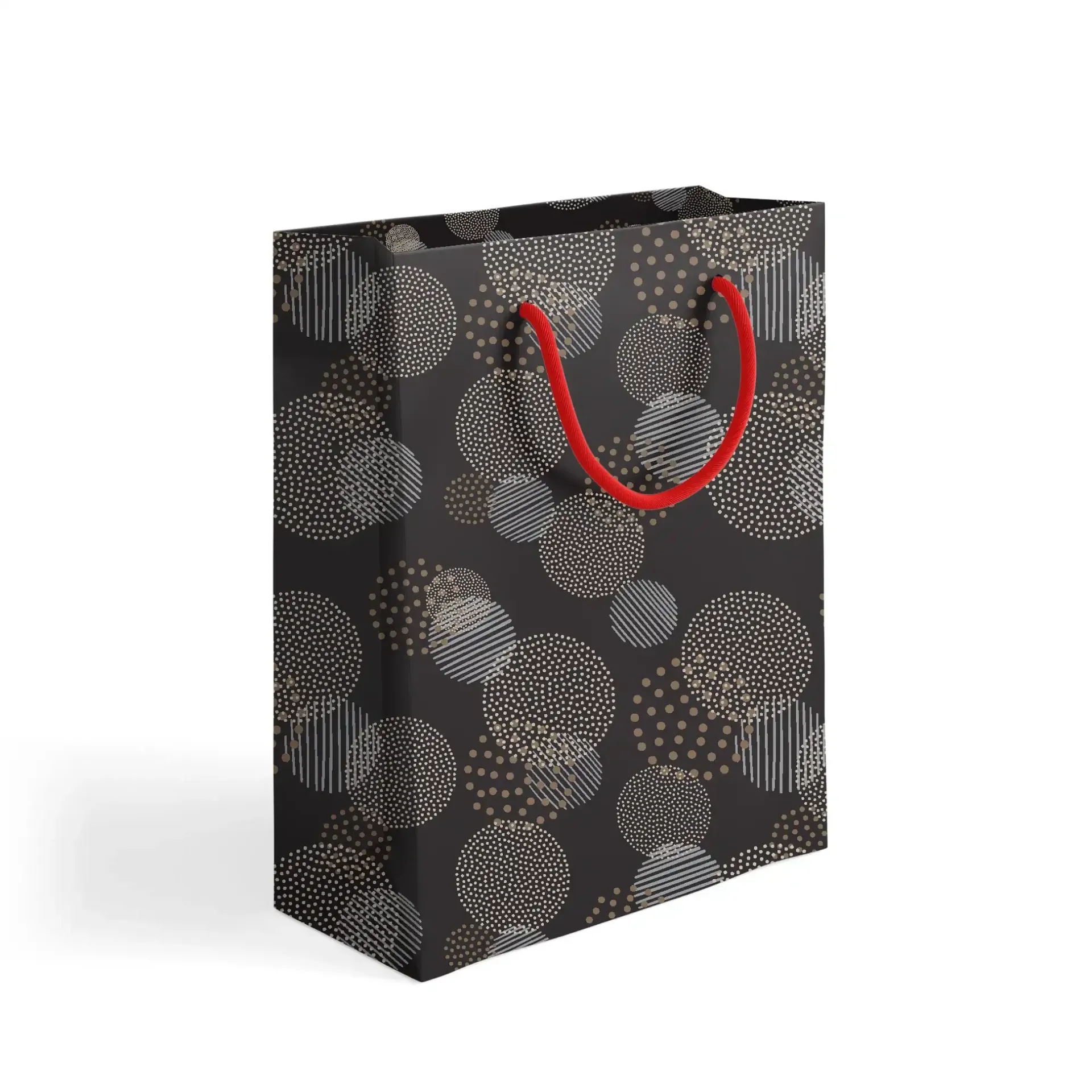[14997] Gift bag Size 28x44.5cm Black circles