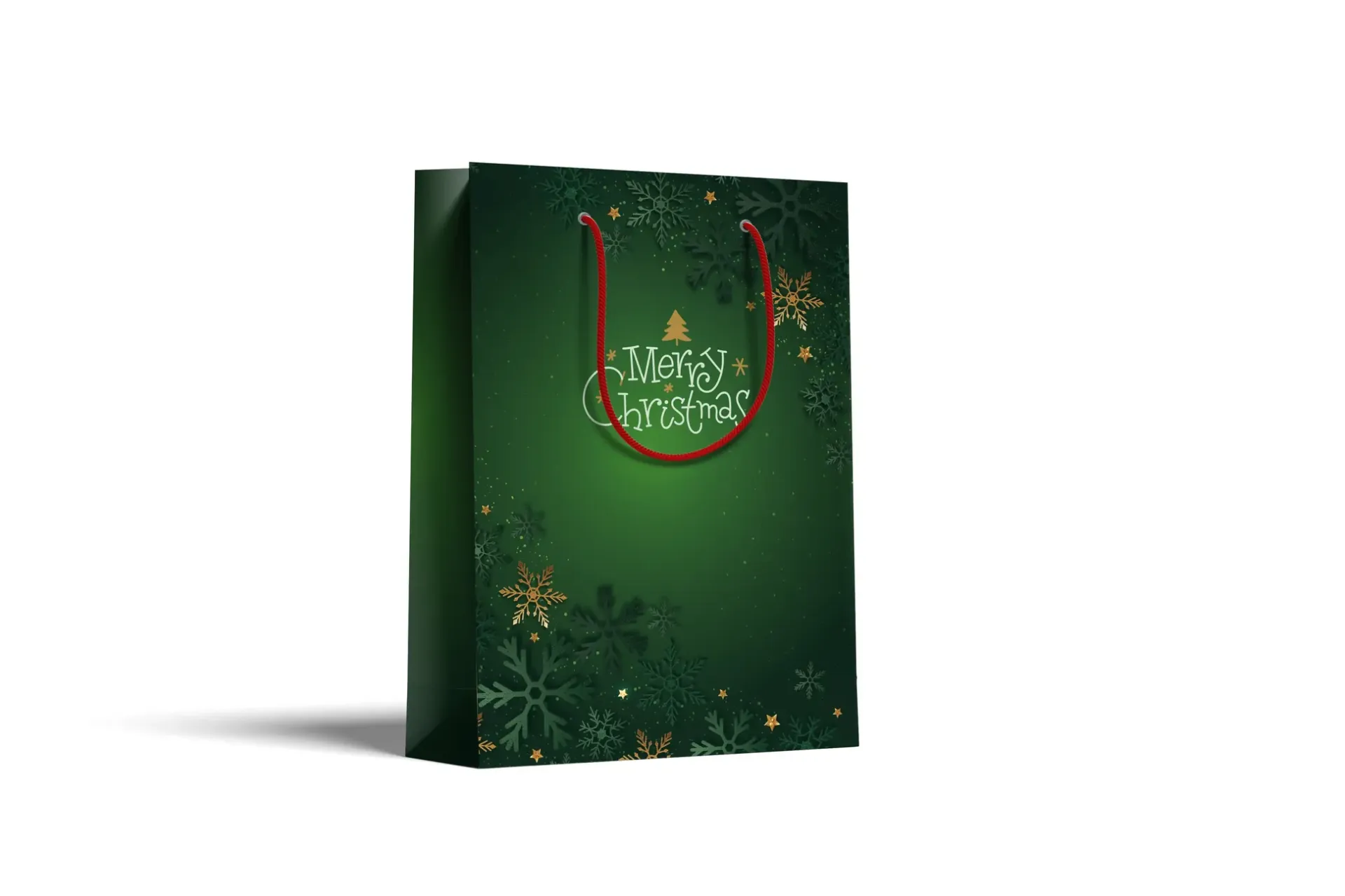 [15030] Gift bag Size 22.6x30.6cm Green Christmas