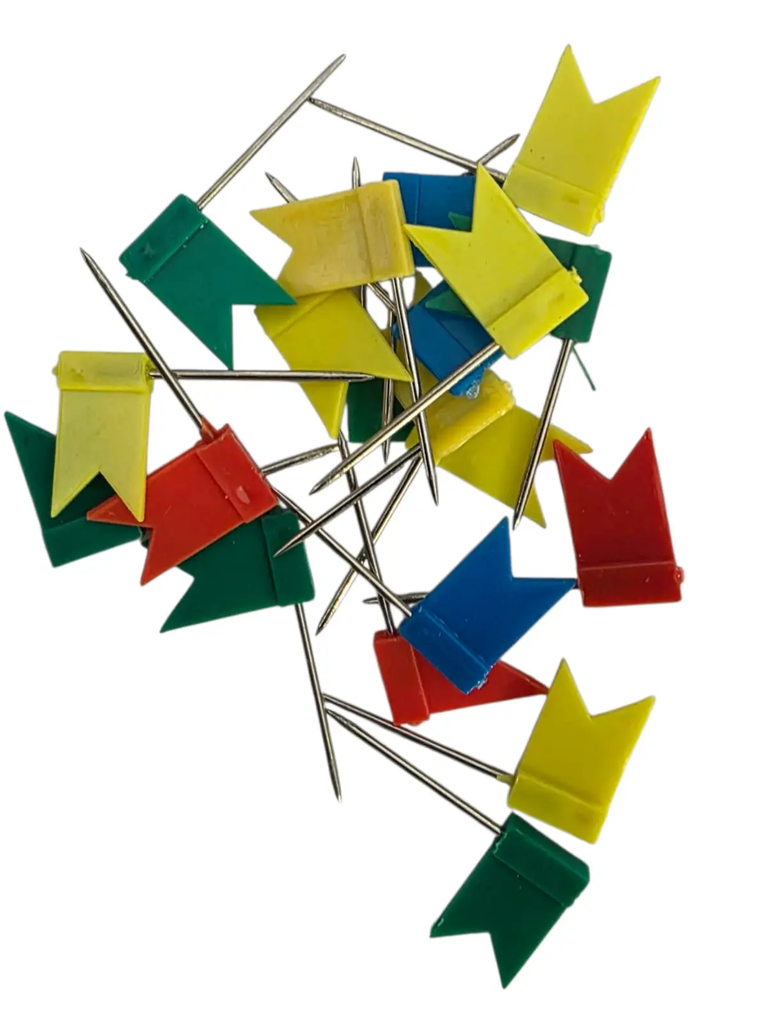 [94359] PUSH PINS   FLAG Assorted Colors  20pcs