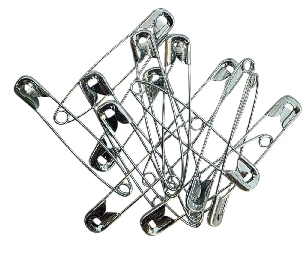 [94394] SAFE PINS SILVER (55MM) 15 Pieces