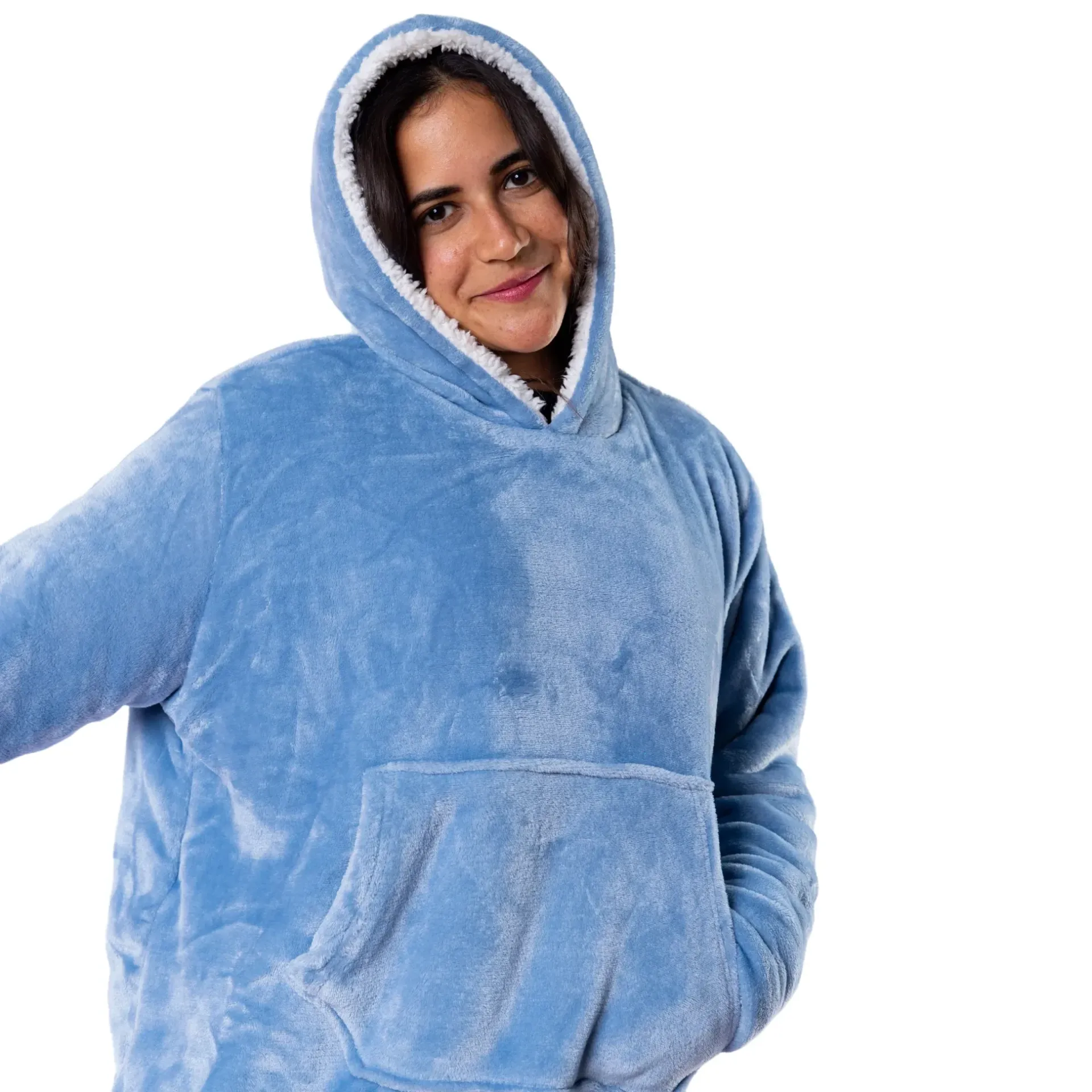 [9358] Oversized Microfiber SMALL size Wearable Blanket with Sherpa