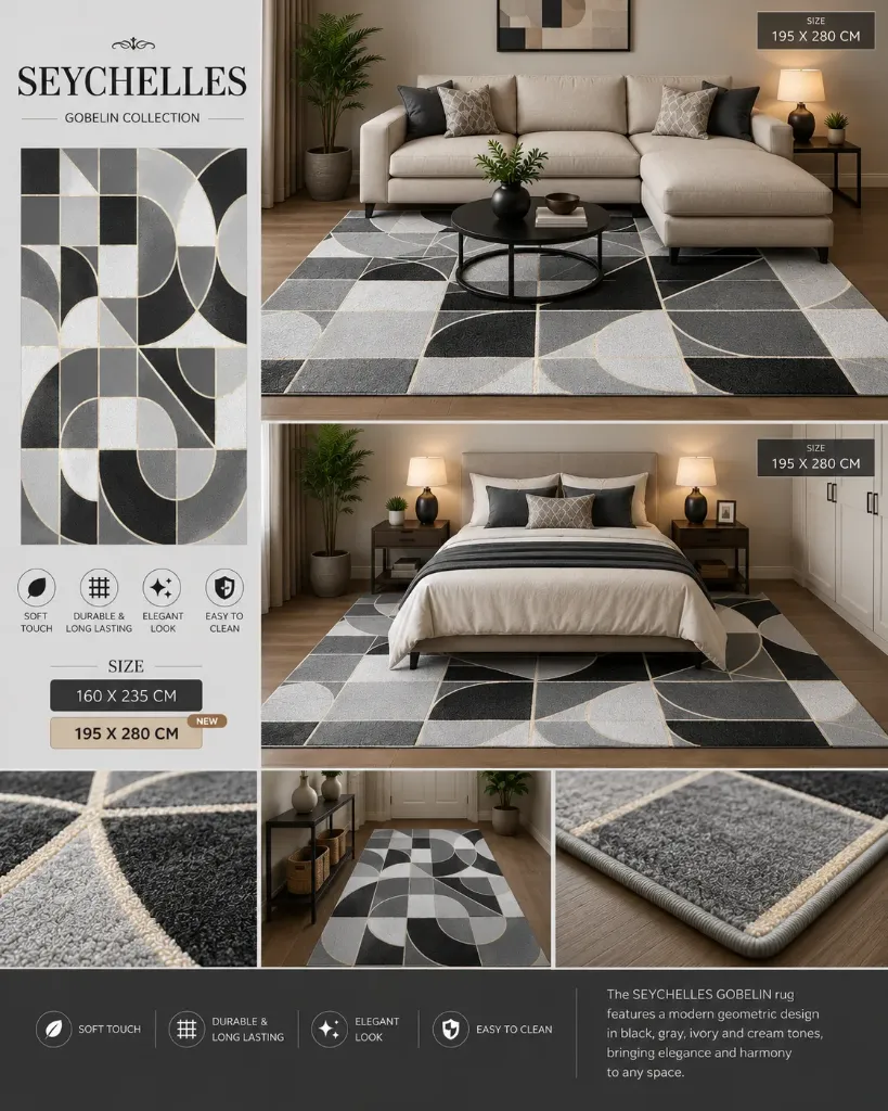 [1120/Q3 X] SEYCHELLES GOBELIN 160 X235cm